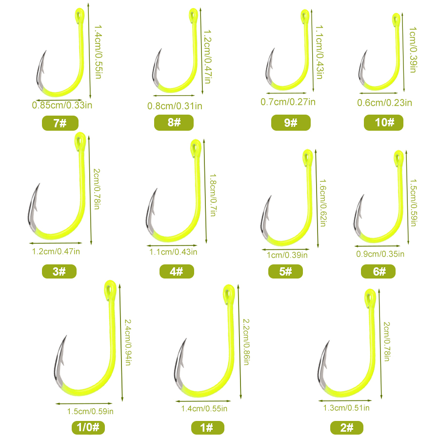NGB 50개입 1/0 # -10 # 형광 낚시 바늘  - Fishing Hook Circle 리뷰 및 가격