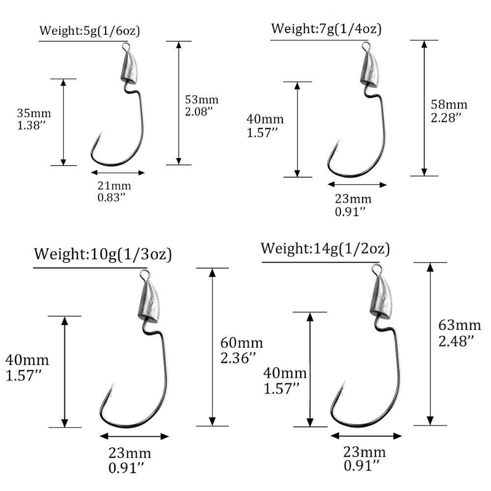 THKFISH 크랭크 지그 헤드 후크, 총알 리드 헤드 - Fishing Hook Weedless 리뷰 및 가격